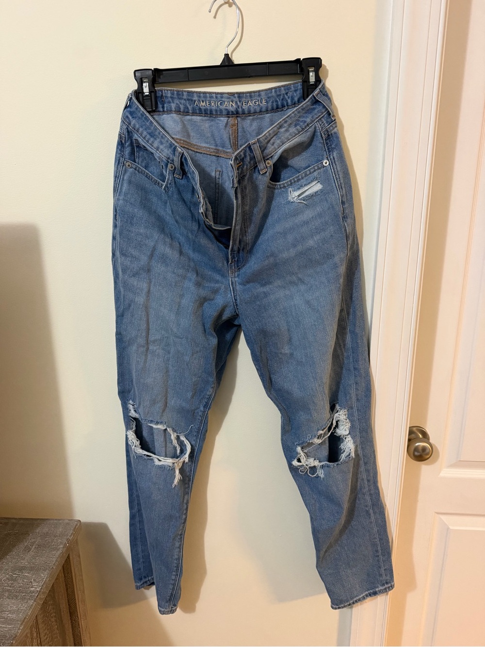 American Eagle Outfitters Medium Blue Boyfriend Jeans with Distressing